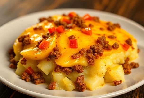 Aardappelschotel met Gehakt en Paprika