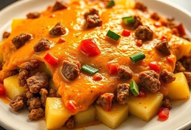 Aardappelschotel met Gehakt en Paprika