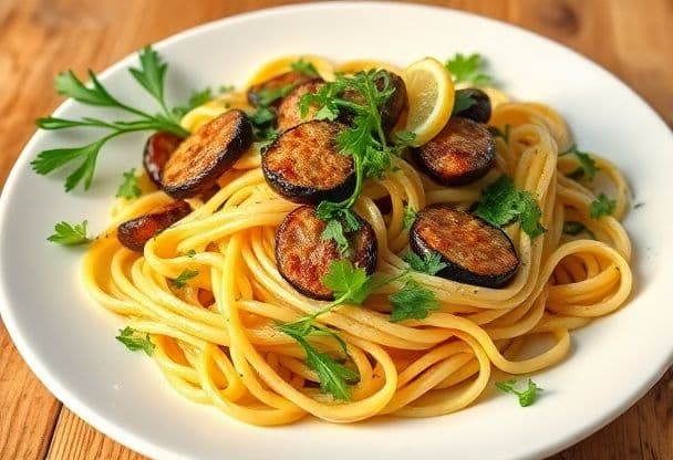 Aubergine en Rucola Pasta