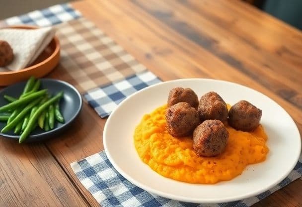 Snelle Authentieke Hete Bliksem met Knapperige Gehaktballetjes