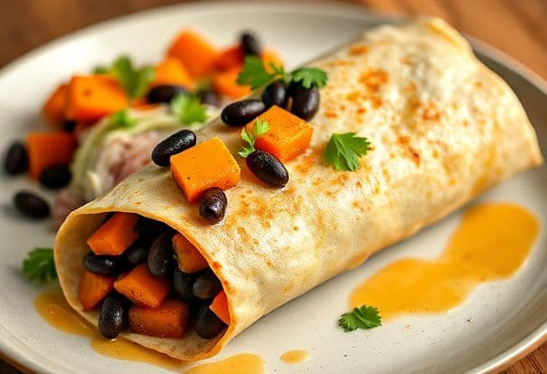Burrito met Zoete Aardappel en Bonen