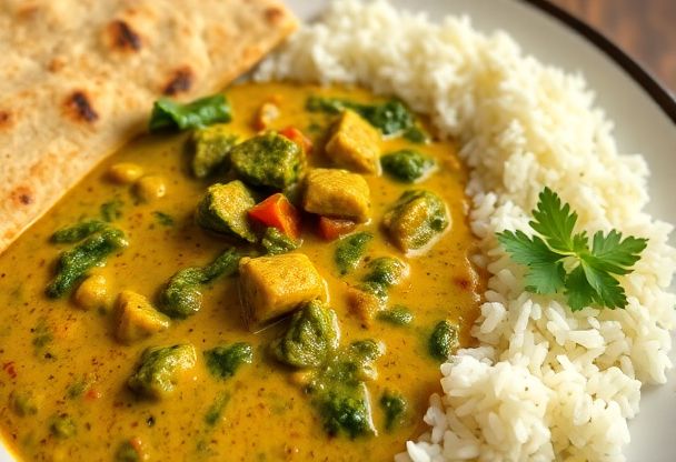 Curry Dahl met Spinazie