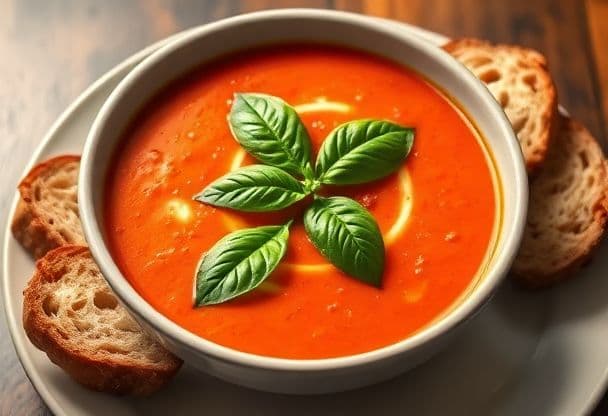 Romige Tomatensoep met Basilicum