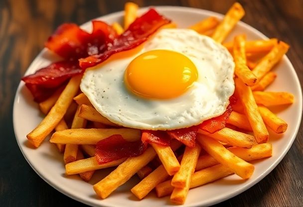 Friet met Ei en Spek