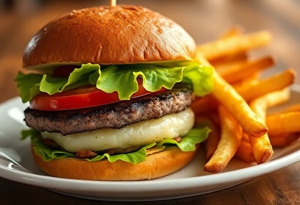Friet met Hamburger