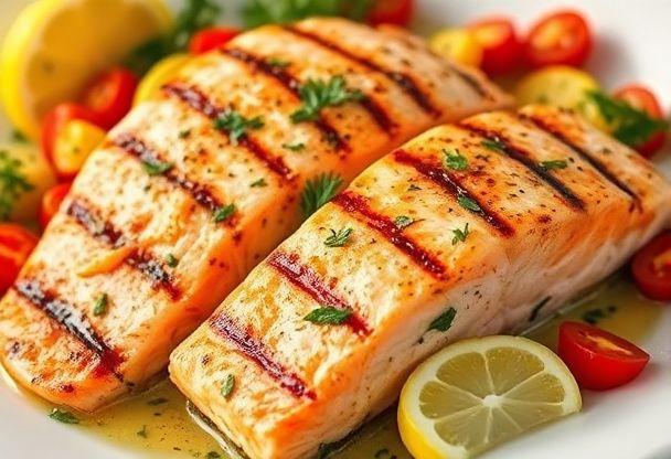 Gegrilde Zalm met Groenten
