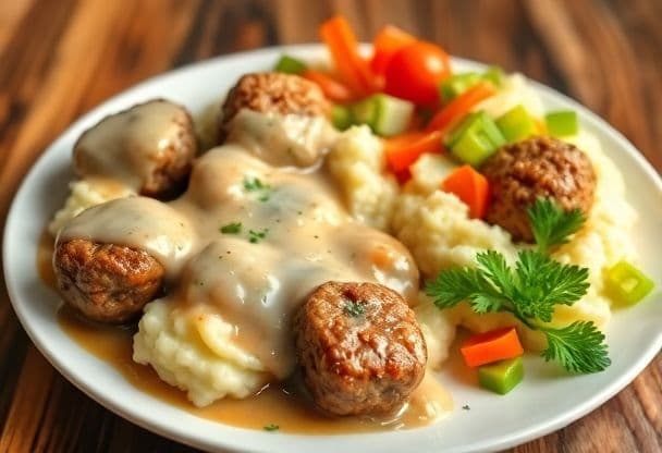 Gehaktballen met Aardappelpuree