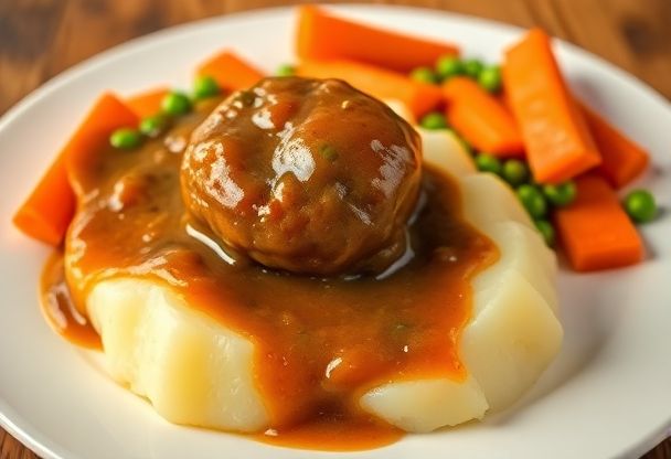 Gekookte Aardappelen met Gehaktbal