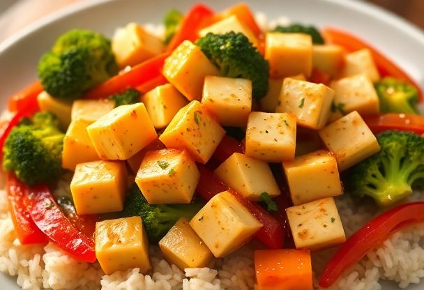 Geroerbakte Tofu met Groenten