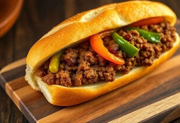 Gevuld Stokbrood met Gehakt en Paprika