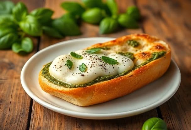Gevuld Stokbrood met Pesto en Mozzarella