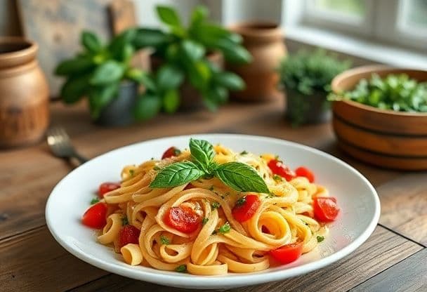 Verfrissende Gezonde Basilicum Pasta Salade in 30 Minuten