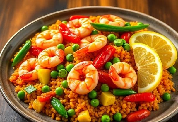 Gezonde Paella met Garnalen en Groenten