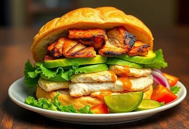 Gigantische Sandwiches met Kip en Avocado