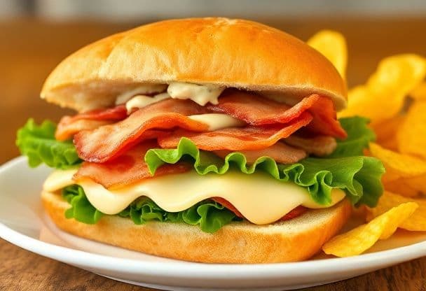 Gigantische Sandwiches met Kruidenkaas en Spek