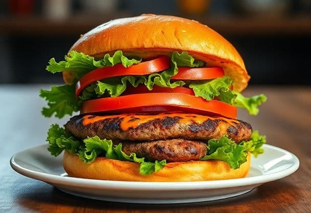 Gigantische Sandwiches met Vegetarische Hamburger