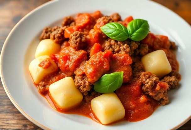 Gnocchi met Gehakt en Tomatensaus