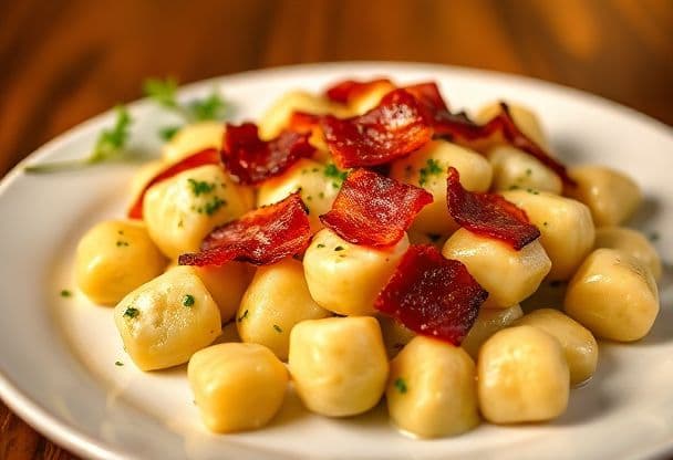 Gnocchi met Kruidenkaas en Spekjes