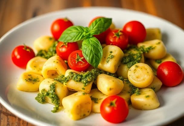 Gnocchi met Pesto en Kersentomaten