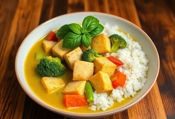 Groene Curry met Tofu en Groenten