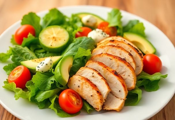 Groene Salade met Kip en Avocado
