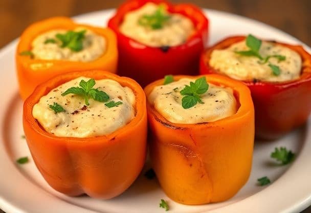 Gevulde Paprika's met Hummus