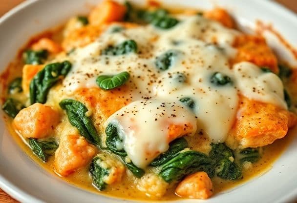 IJzerrijke Ovenschotel met Zalm en Spinazie
