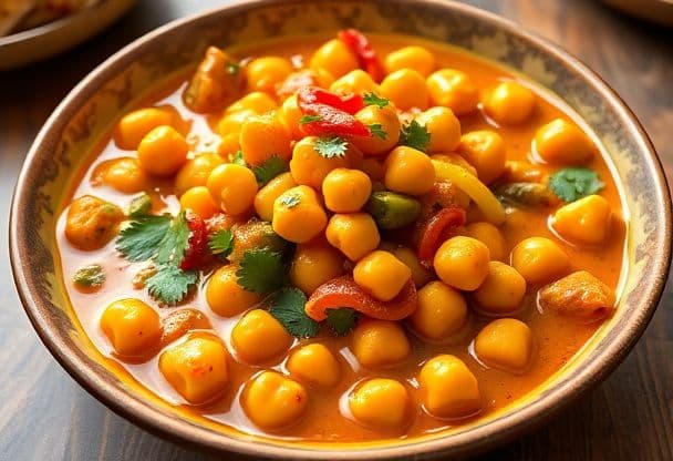 Kikkererwten Curry met Kokosmelk en Groenten