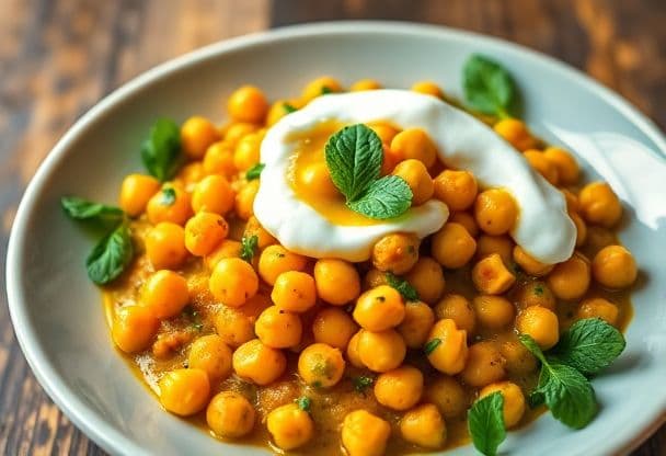 Kikkererwten Curry met Munt en Yoghurt
