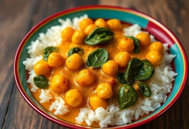 Kikkererwten Curry met Spinazie