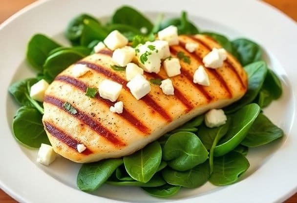 Kipfilet met Spinazie en Feta