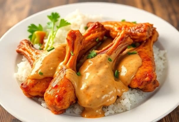 Kipvleugeltjes met Pindasaus