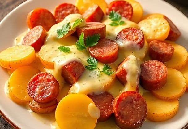 Knakworst Ovenschotel met Aardappelen