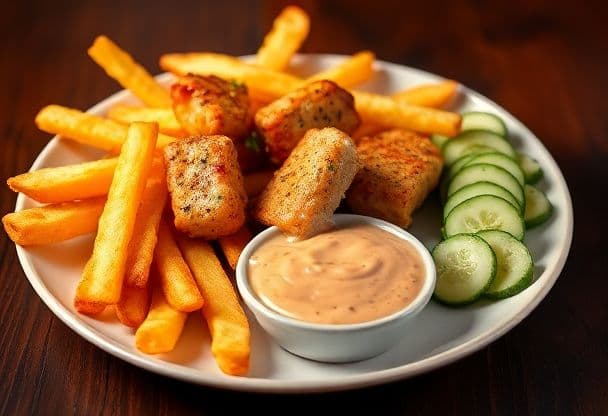 Knapperige Friet met Malse Chicken Saté