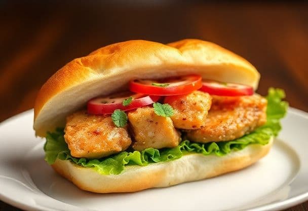 Koreaanse Gemarineerde Kip Sandwich