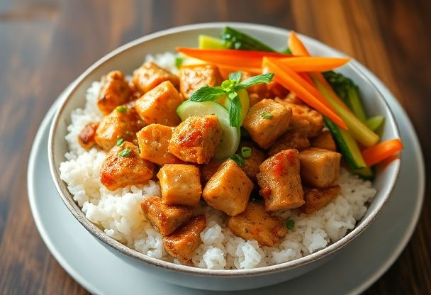 Koreaanse Kip Bowl met Rijst