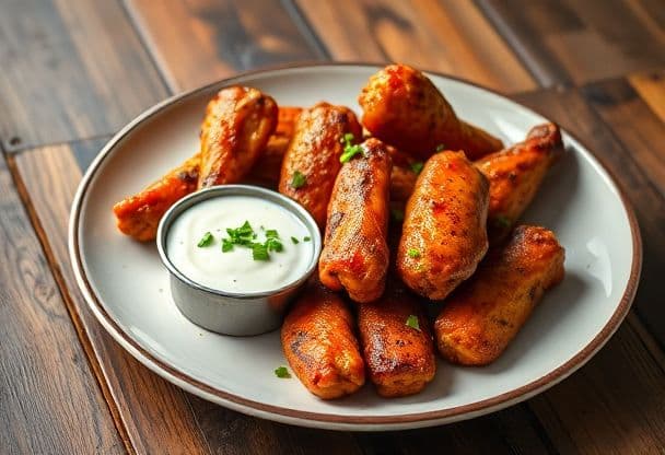 Kruidige Kipvleugeltjes met Kruidige Yoghurt Dip