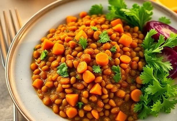 Kruidige Linzen en Wortel Gerecht