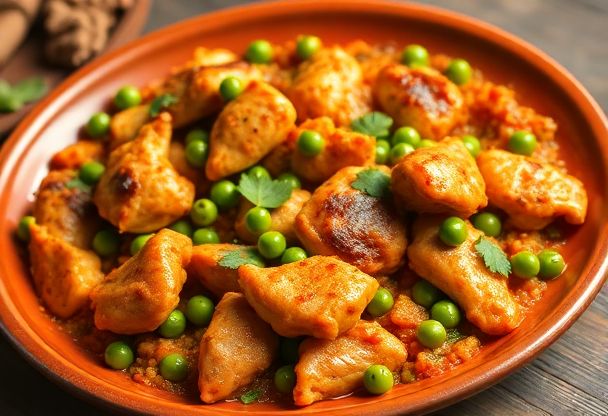Kruidige Paella met Kip en Erwtjes