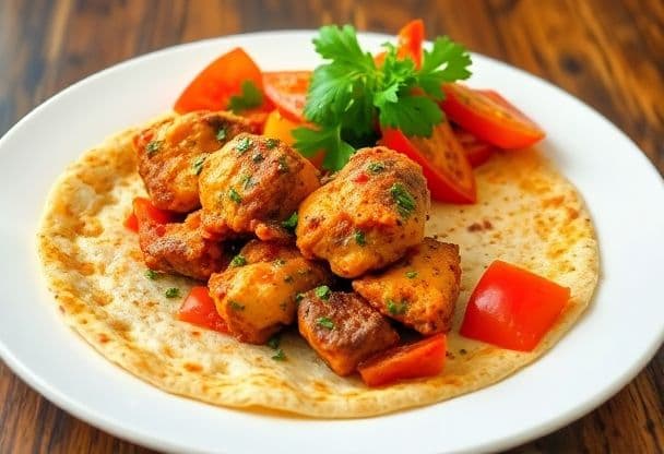 Kruidige Roti met Kip en Seizoensgroenten in 25 Minuten