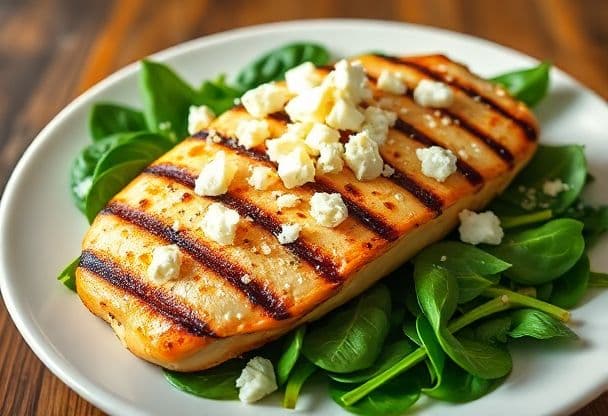 Kipfilet met Spinazie en Feta