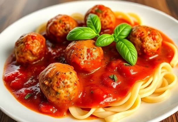 Malse Gehaktballetjes in Kruidige Tomatensaus
