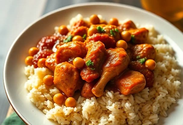 Marokkaanse Tajine met Kip en Kikkererwten