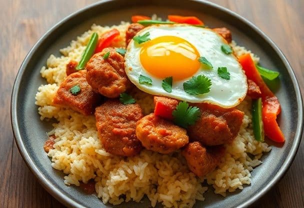 Nasi Goreng met Kruidige Gemarineerde Kip