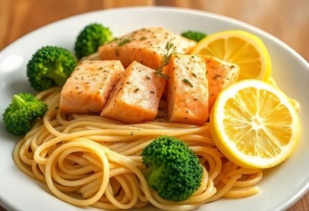 Noedels met Zalm en Broccoli