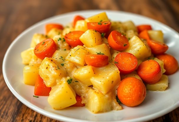 Ovenschotel met Aardappelen en Wortelen