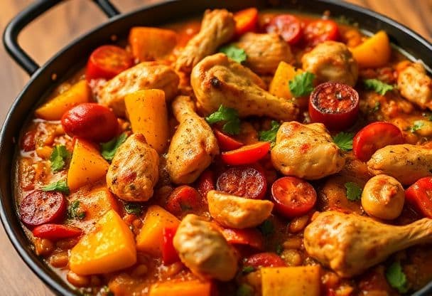 Pittige Paella met Kip en Chorizo