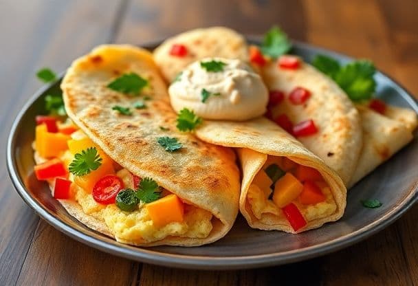 Pannenkoek met Groenten en Hummus