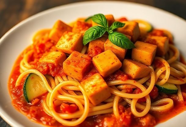 Pasta met Gemarineerde Tofu
