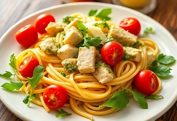 Pasta met Pesto en Kip